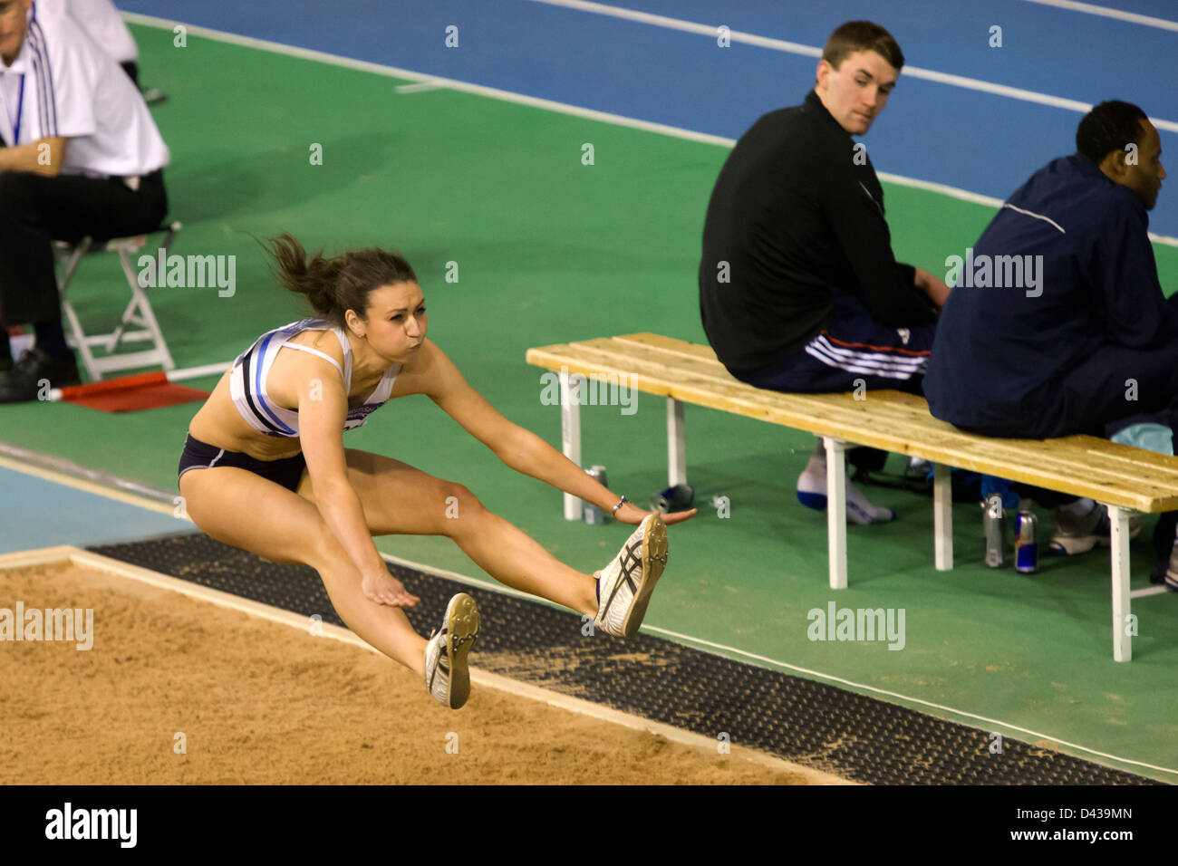 Sarah WARNOCK, Weitsprung Frauen 2013 britischen Leichtathletik Studien in Europa (EIS) Sheffield, UK Stockfoto