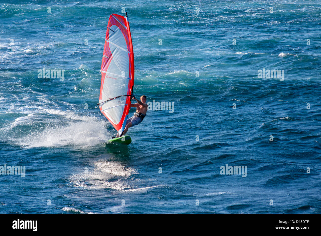 Windsurfer in Maui, Hawaii Stockfoto