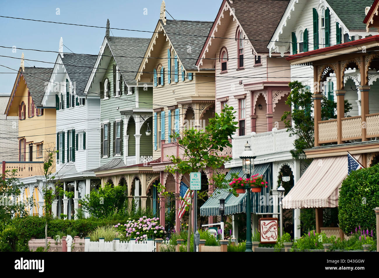 Viktorianische Häuser, Gurney Street, Cape May, NJ, USA Stockfoto