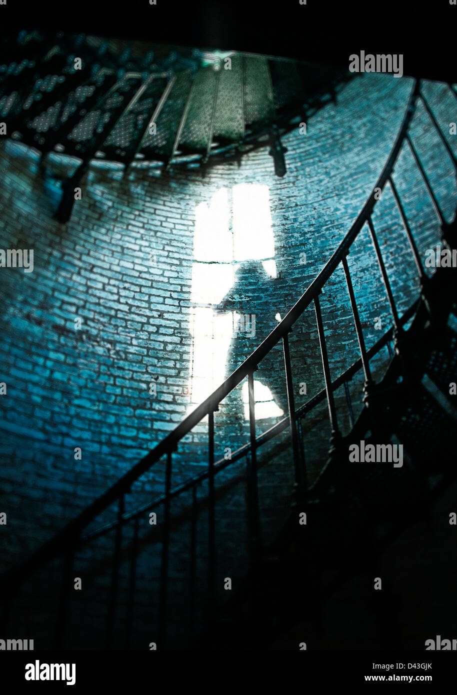 Schatten Abbildung im Leuchtturm-Fenster. Stockfoto