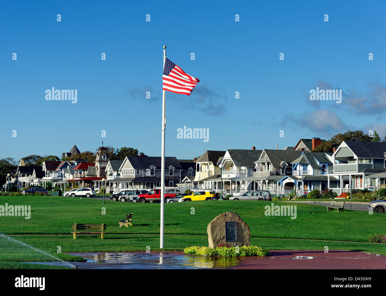 Kriegerdenkmal im Ocean Park, Oak Bluffs, Martha's Vineyard, Massachusetts, USA Stockfoto