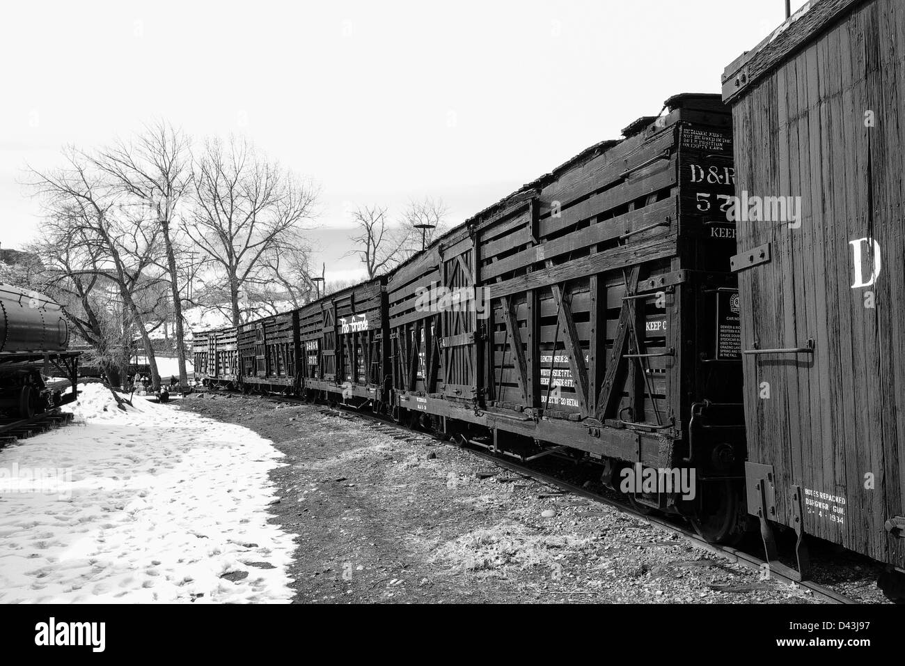 Güterwagen an das Colorado Railroad Museum in Golden, Colorado Stockfoto