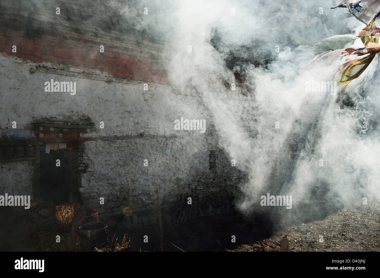 Tarieren Sie Gomba Manang, Marsyangdi River Valley, Annapurna Conservation Area, Gandaki, Western Region (Pashchimanchal), Nepal, Asien Stockfoto