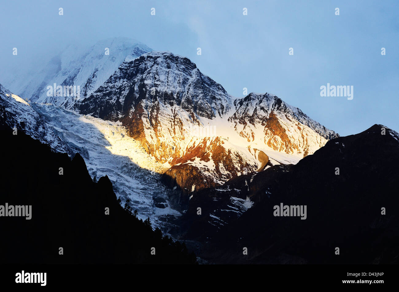 Gangapurna Gletscher, Annapurna Conservation Area, Gandaki, Pashchimanchal, Nepal Stockfoto