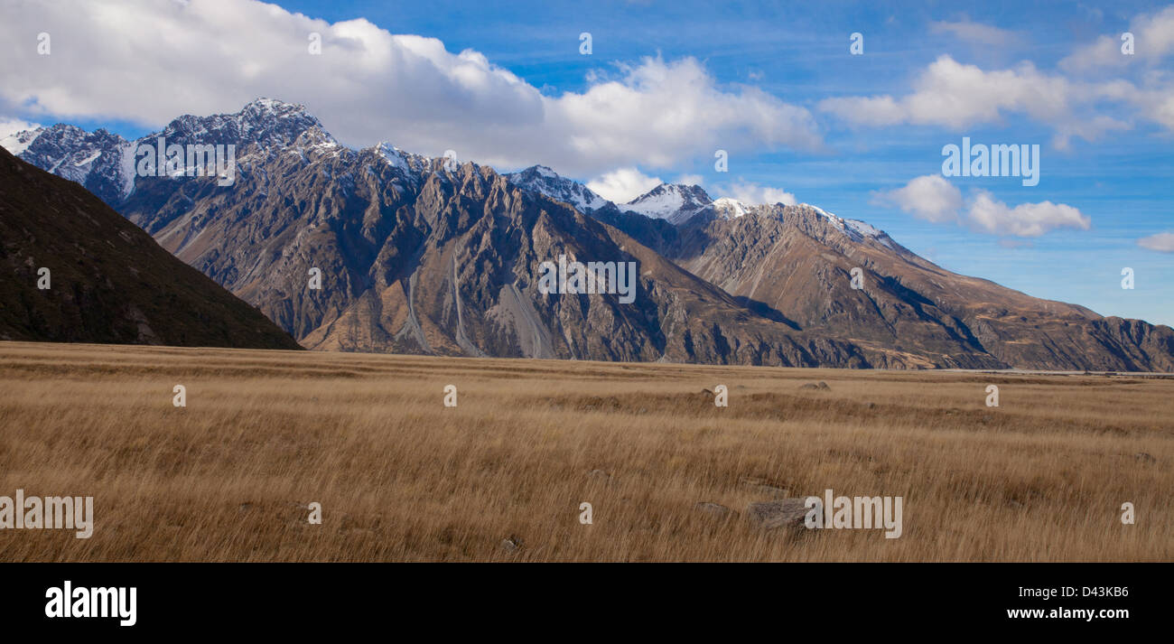 Tasman Täler Aoraki Mount Cook Nationalpark Südalpen Bergtäler Neuseeland Stockfoto