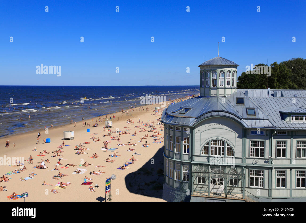 Art Nouveau Bath in Majori Strand, Ostsee, Jurmala, Riga, Lettland Stockfoto