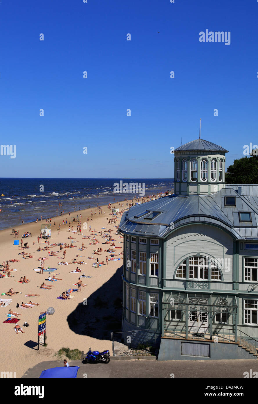 Art Nouveau Bath in Majori Strand, Ostsee, Jurmala, Riga, Lettland Stockfoto