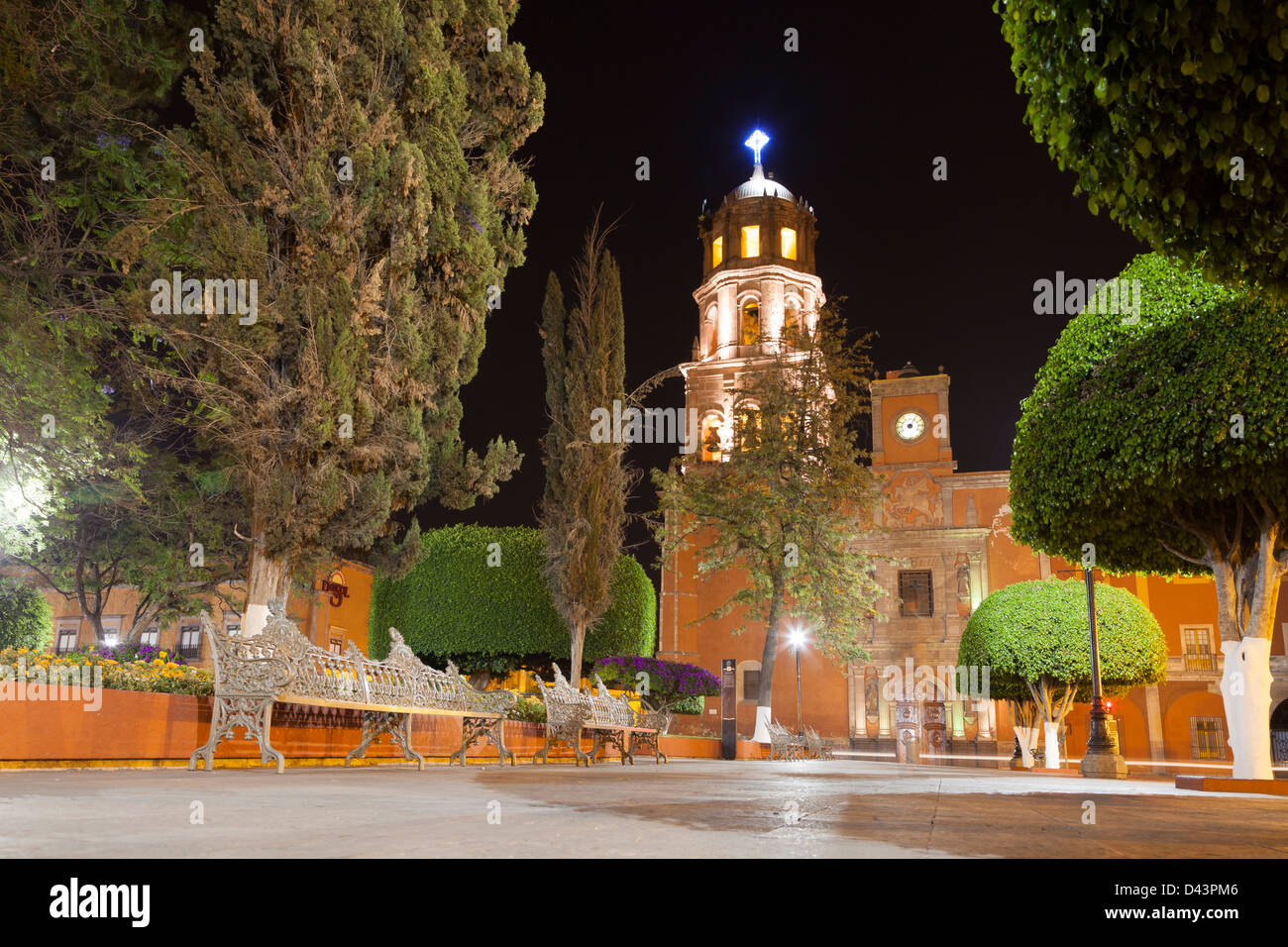 Kirche von San Francisco in Queretaro, Mexiko war das erste religiöse Gebäude, das um 1540 erbaut wurde Stockfoto