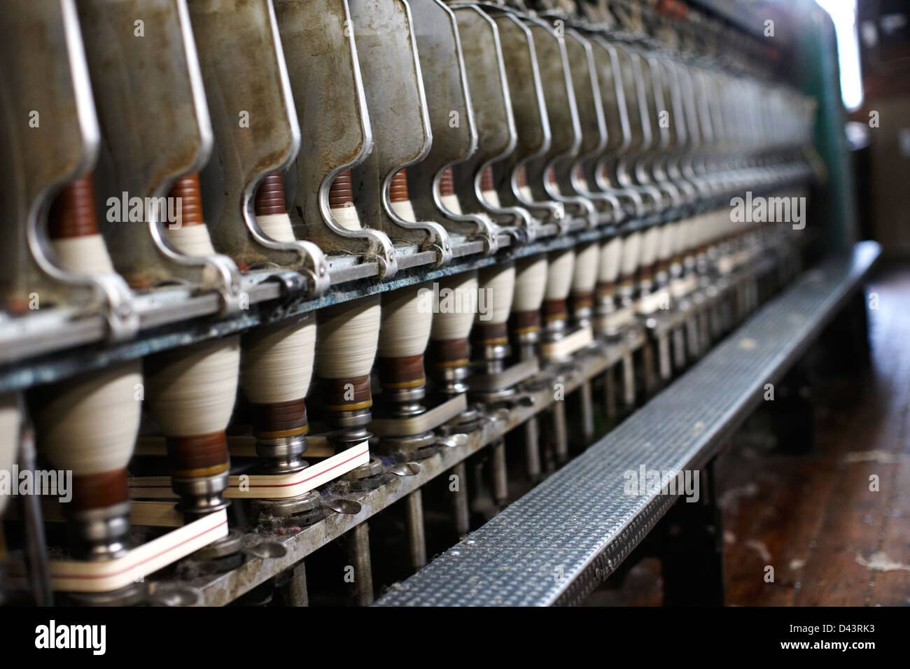 Industrielle Wolle spinnen Maschine, Ontario, Kanada Stockfoto