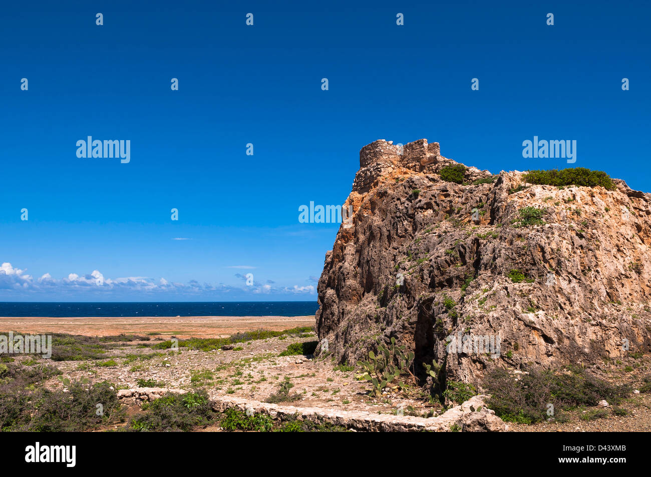 Felsformation von Küste, Arikok Nationalpark, Aruba, kleine Antillen, Karibik Stockfoto