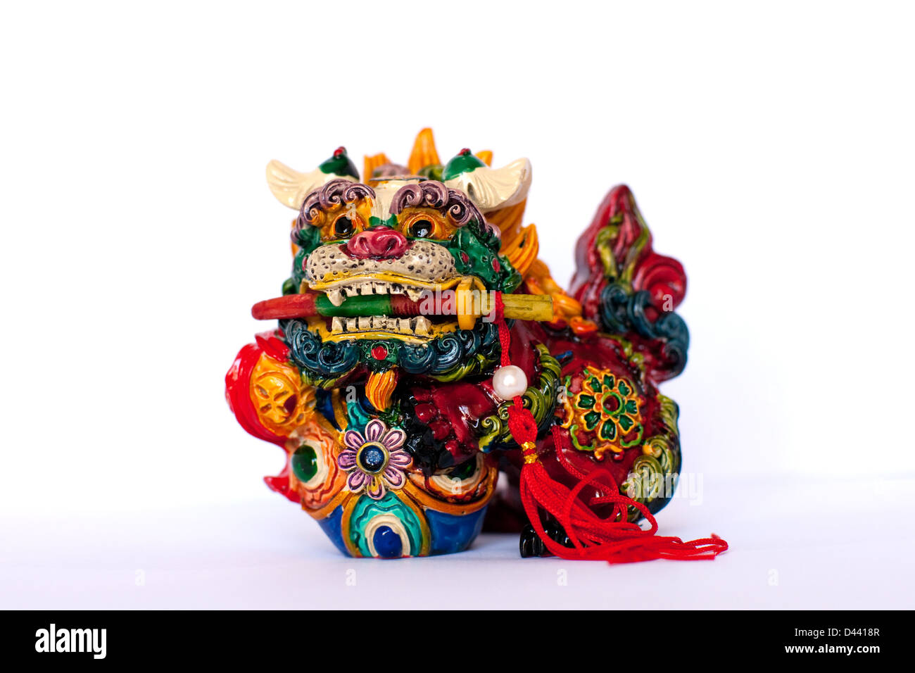 Roter Drache des Brettes als ein Symbol des Glücks Stockfoto