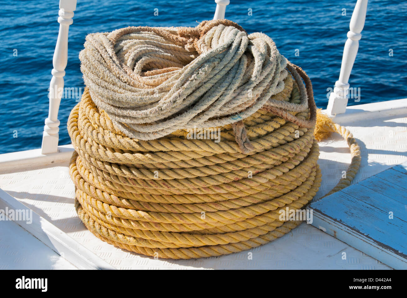 Gewickelten natürlichen Seil mit Textur Stockfoto