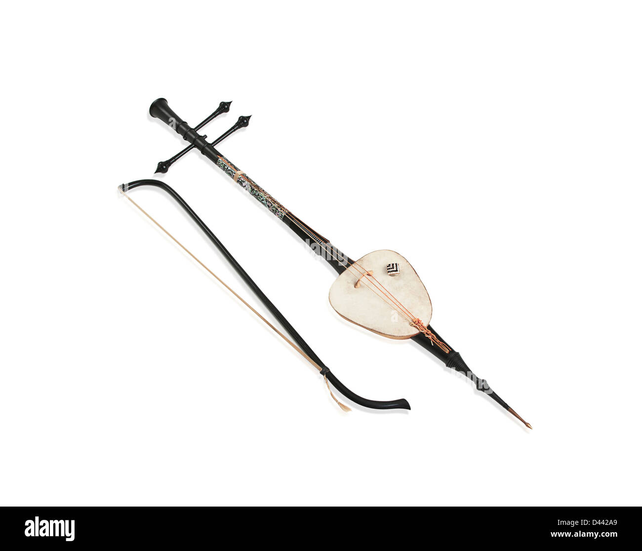 Elfenbein drei saitige Geige Thai Musikinstrument Stockfoto