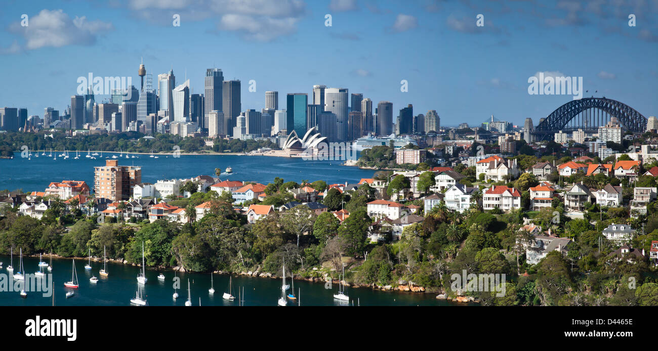 Sydney Hafen-Panorama Stockfoto
