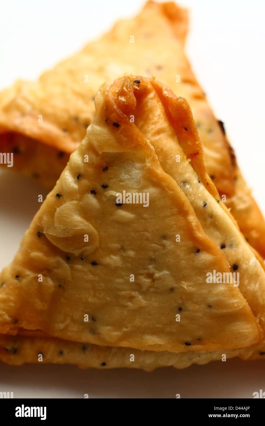Zwei samosas Stockfoto
