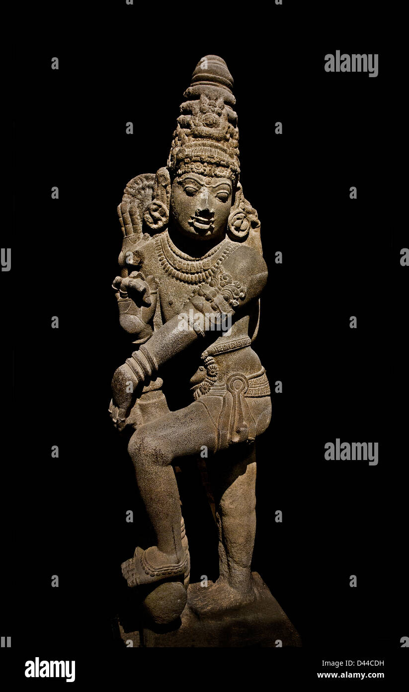 Dvarapala (Tor Wächter Krieger) 12. Jahrhundert Süd Indien Hindu Stockfoto