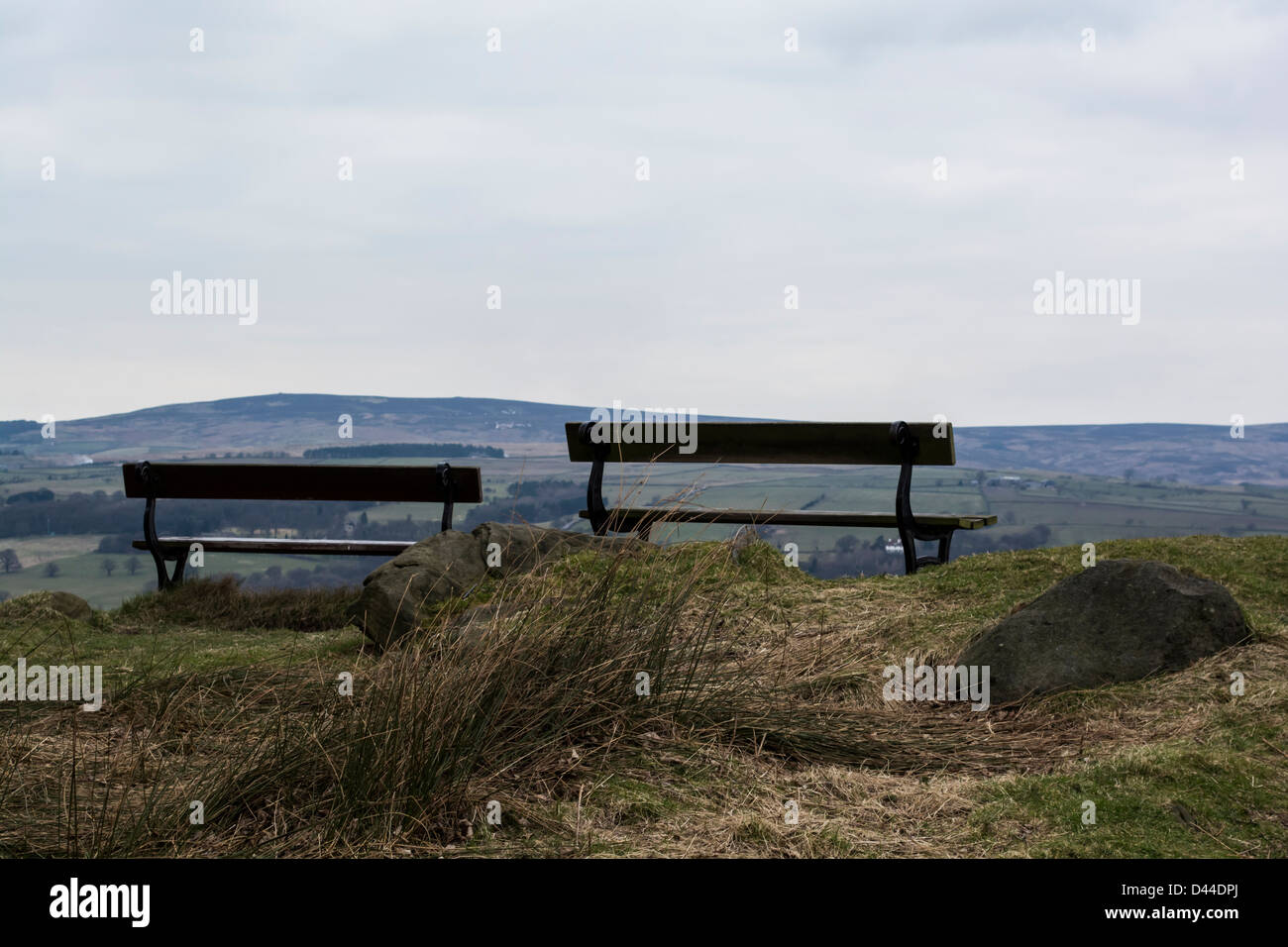 Auf der Heide Kante ein guter Ort um die schönen Wharfedale zu beobachten Stockfoto