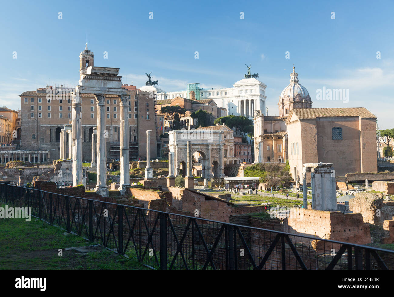 Tempel des Castor und Pollux in das Forum in Rom Stockfoto