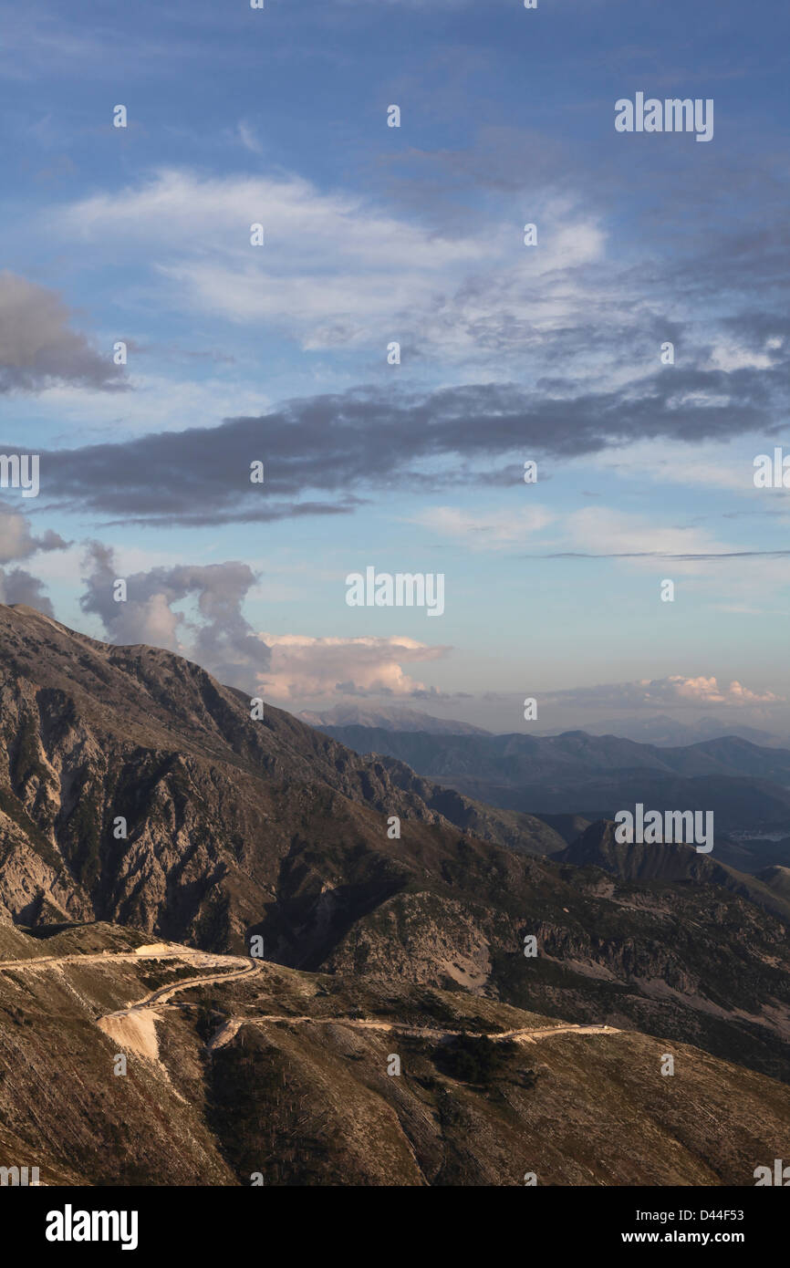 Blick vom Llogora Pass, albanische Riviera Stockfoto