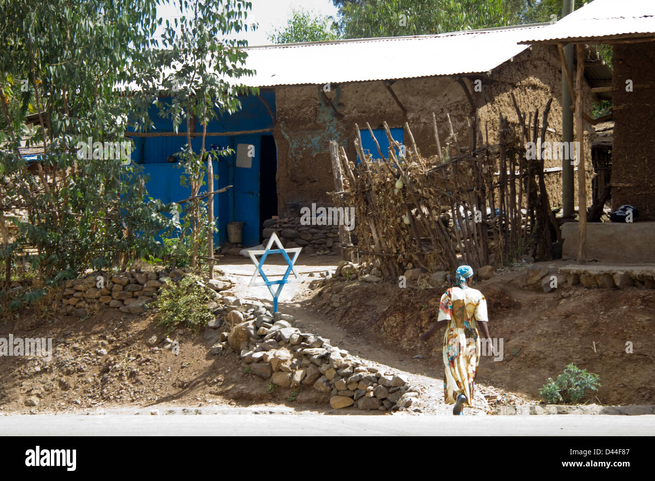 Falash Mura jüdisches Dorf Gondar Äthiopien Afrika Stockfoto