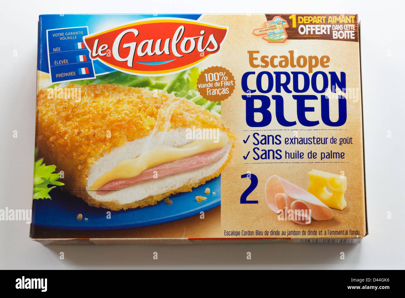 Französische Convenience-Food: Schnitzel Cordonbleu Stockfoto