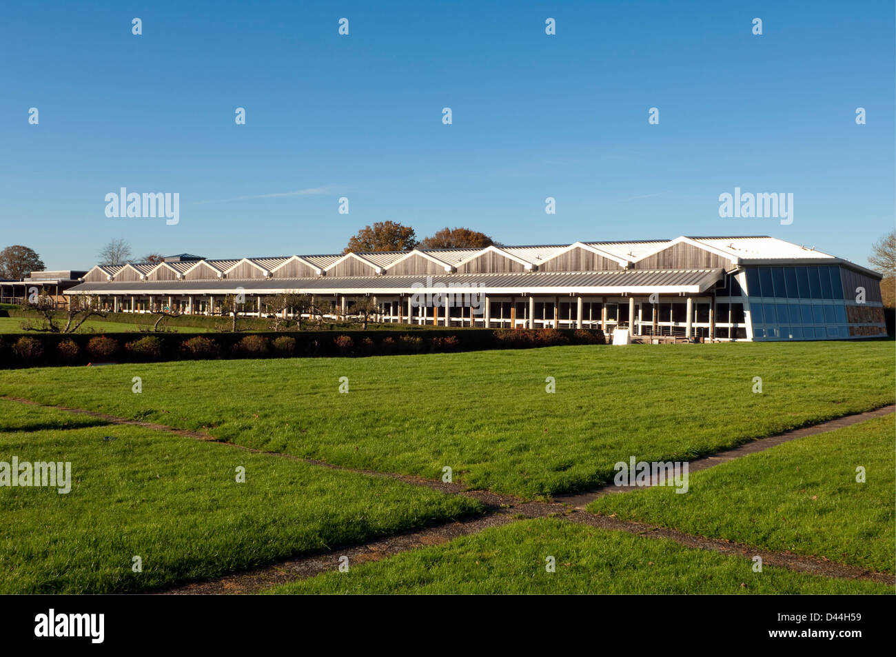 Außenseite der Struktur für die Überreste von Fishbourne Roman Palace, Ner Chichester, West Sussex, UK Stockfoto