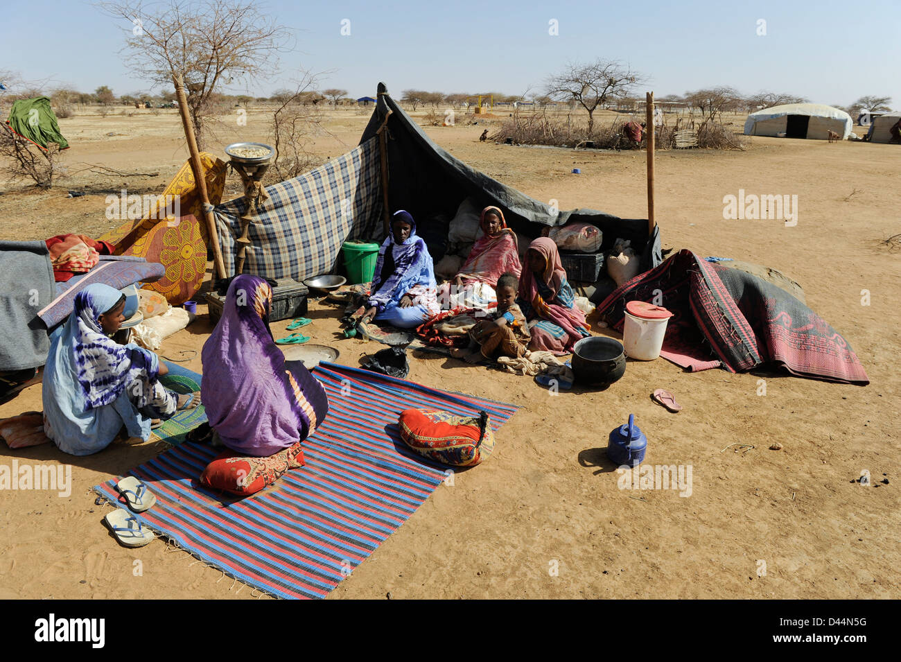 BURKINA FASO Djibo, malischer Flüchtlinge, vor allem Touareg Refugee Camp Mentao des UNHCR, floh sie durch Krieg und islamistischen Terror Stockfoto