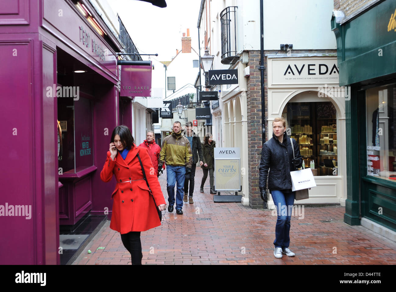 Herzöge Lane Geschäfte im Bereich der Fahrspuren von Brighton UK Stockfoto