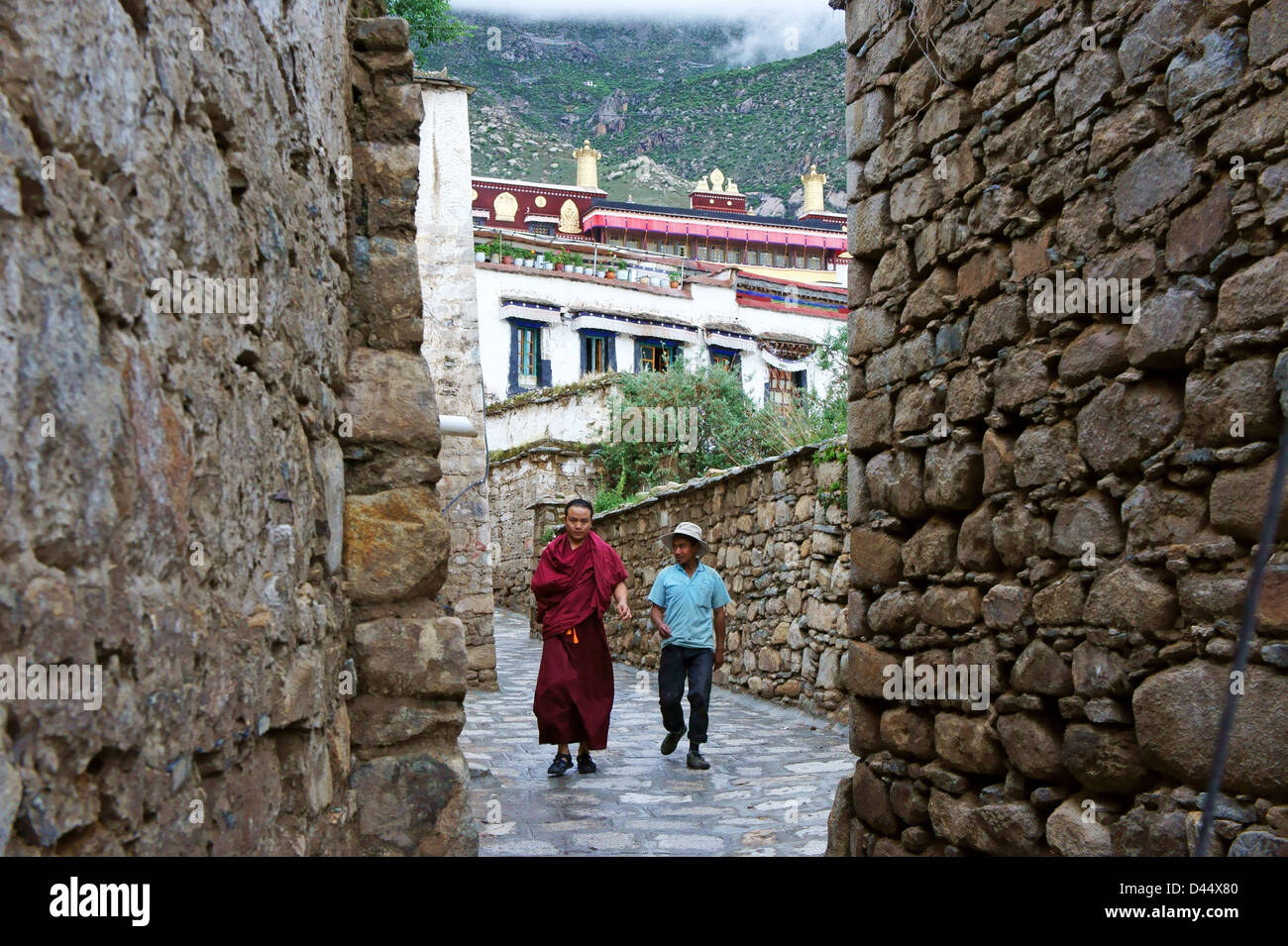 Eingang zum Kloster Drepung, Lhasa, Tibet Stockfoto