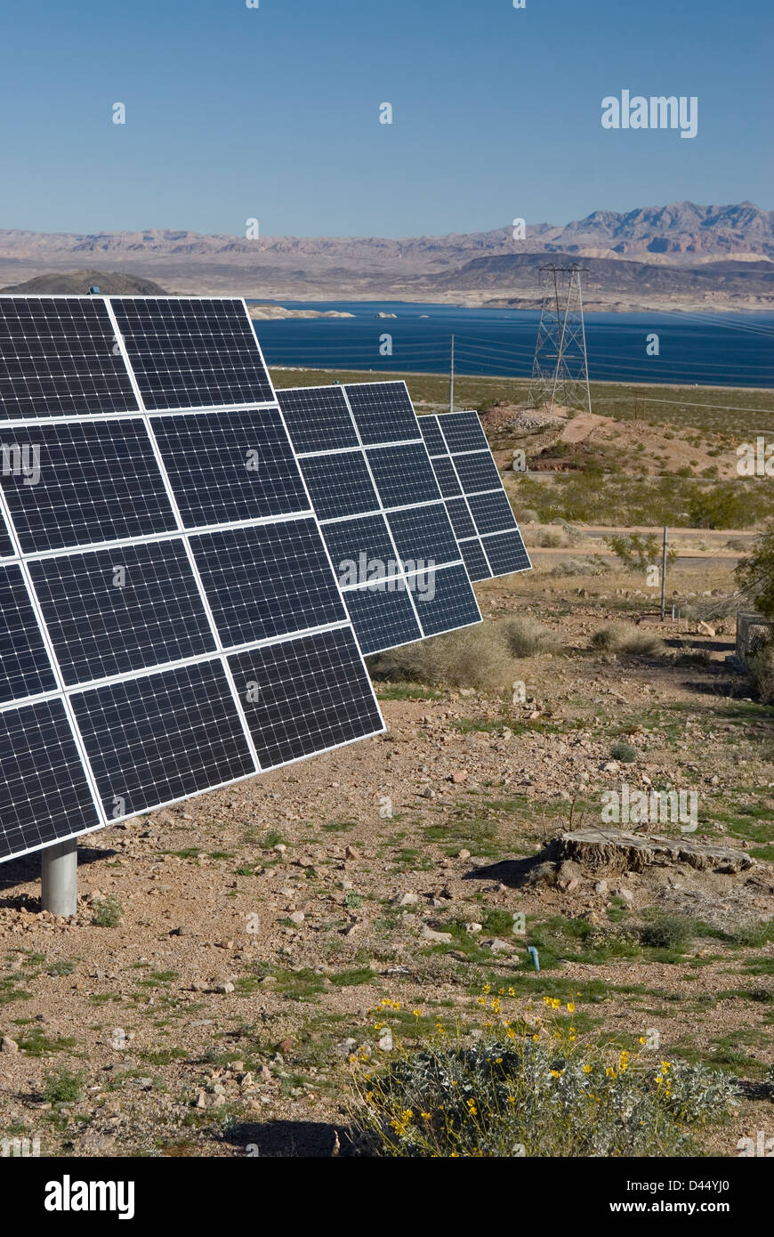 Solar-Panels Lake Mead Nevada USA. Stockfoto