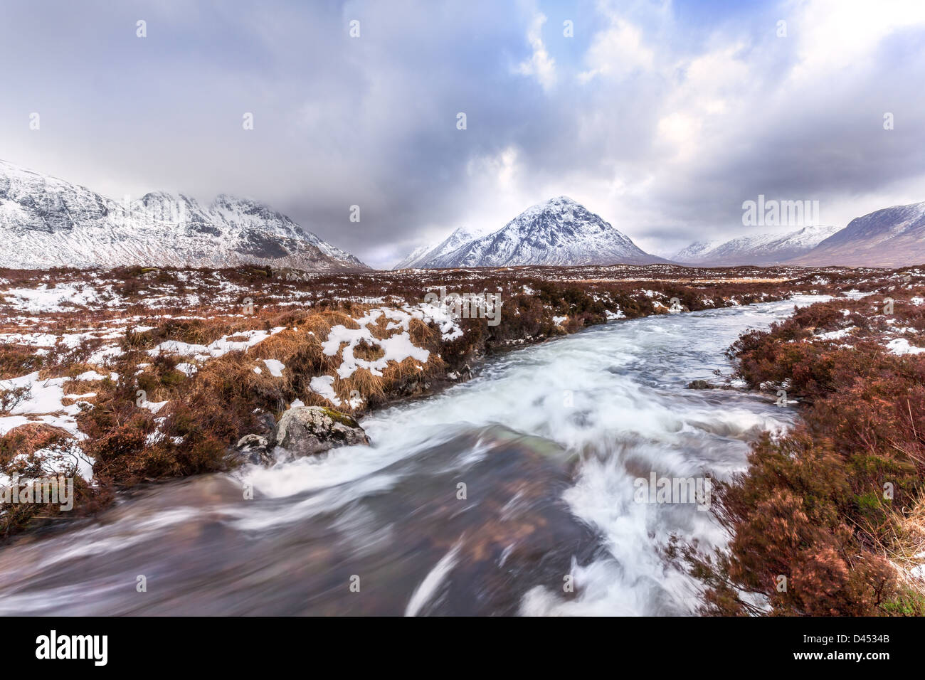 Buachaille Etive Mor, Glen Coe im Winter, Schottland. UK, Europa. Stockfoto