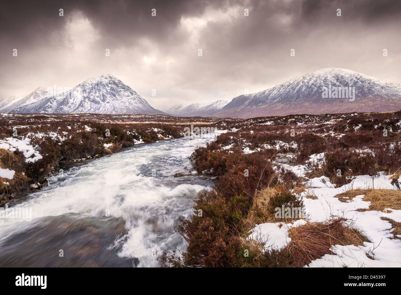 Buachaille Etive Mor, Glen Coe im Winter, Schottland. UK, Europa. Stockfoto