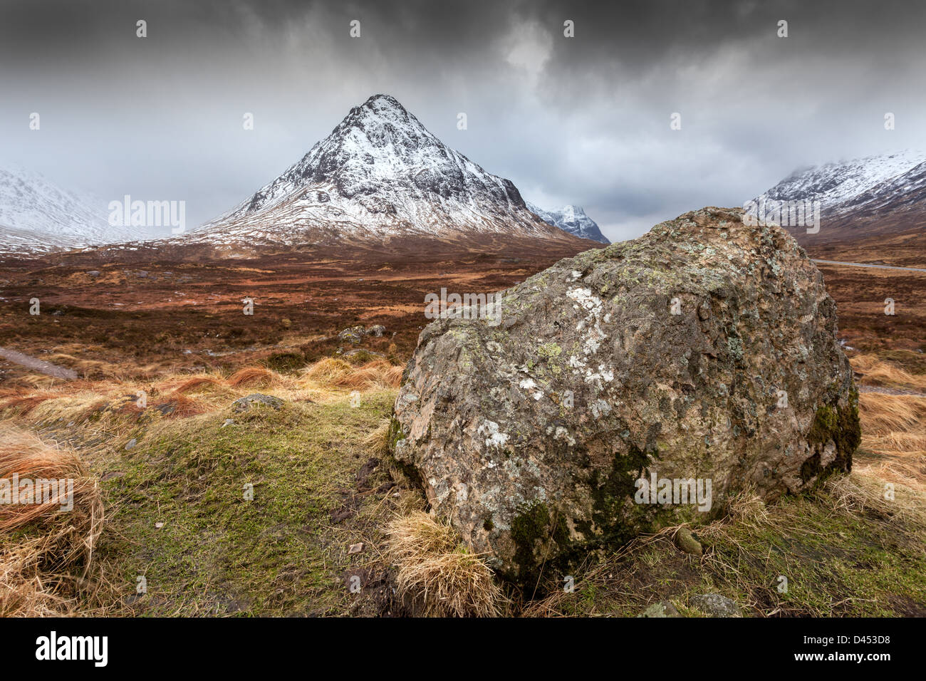 Etive, Glen Coe im Winter, Schottland. UK, Europa. Stockfoto