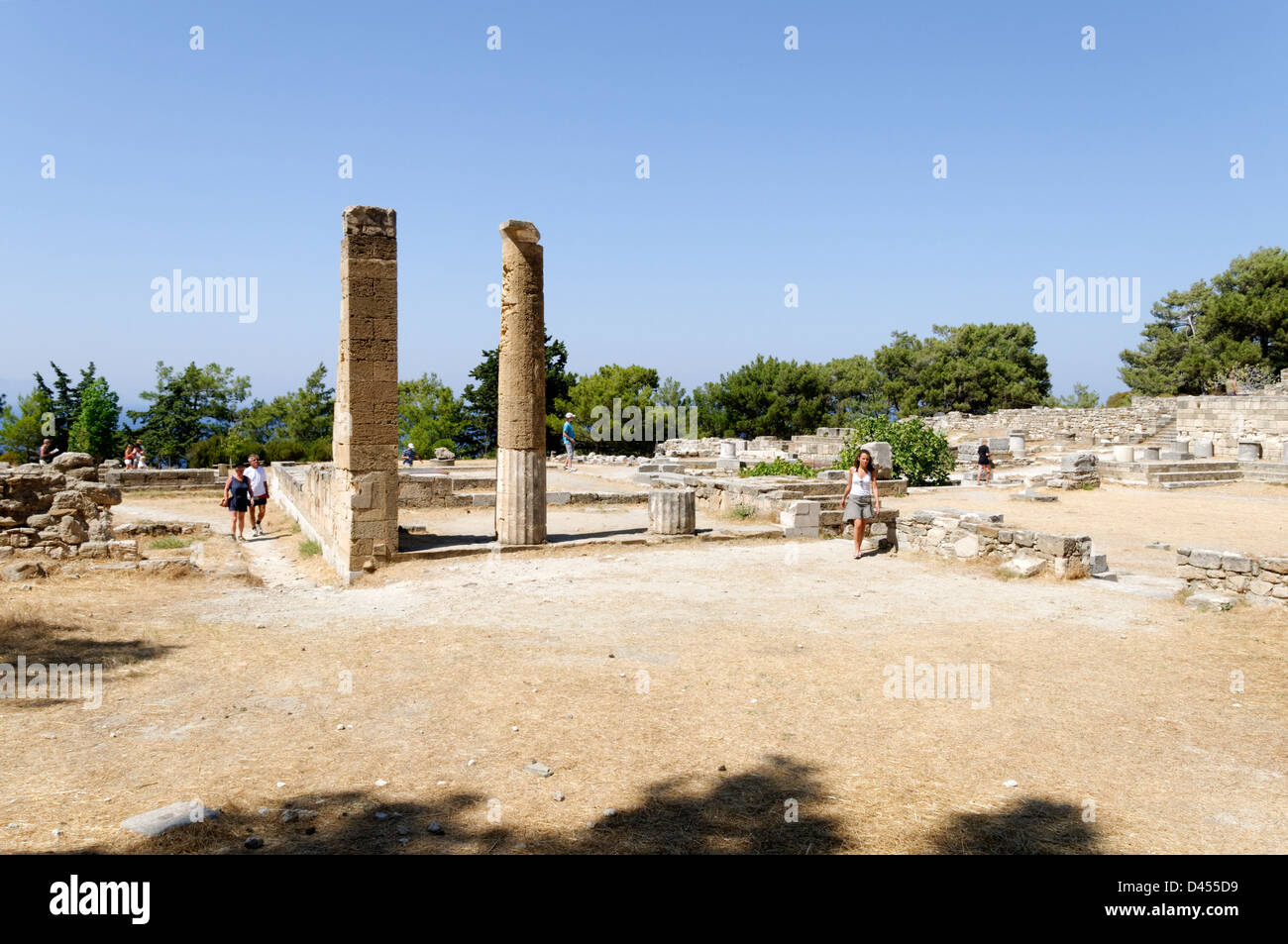 Rhodos. Griechenland. Die Ruinen des 3. Jahrhundert v. Chr. dorischen Tempels in alten Kamiros Stockfoto