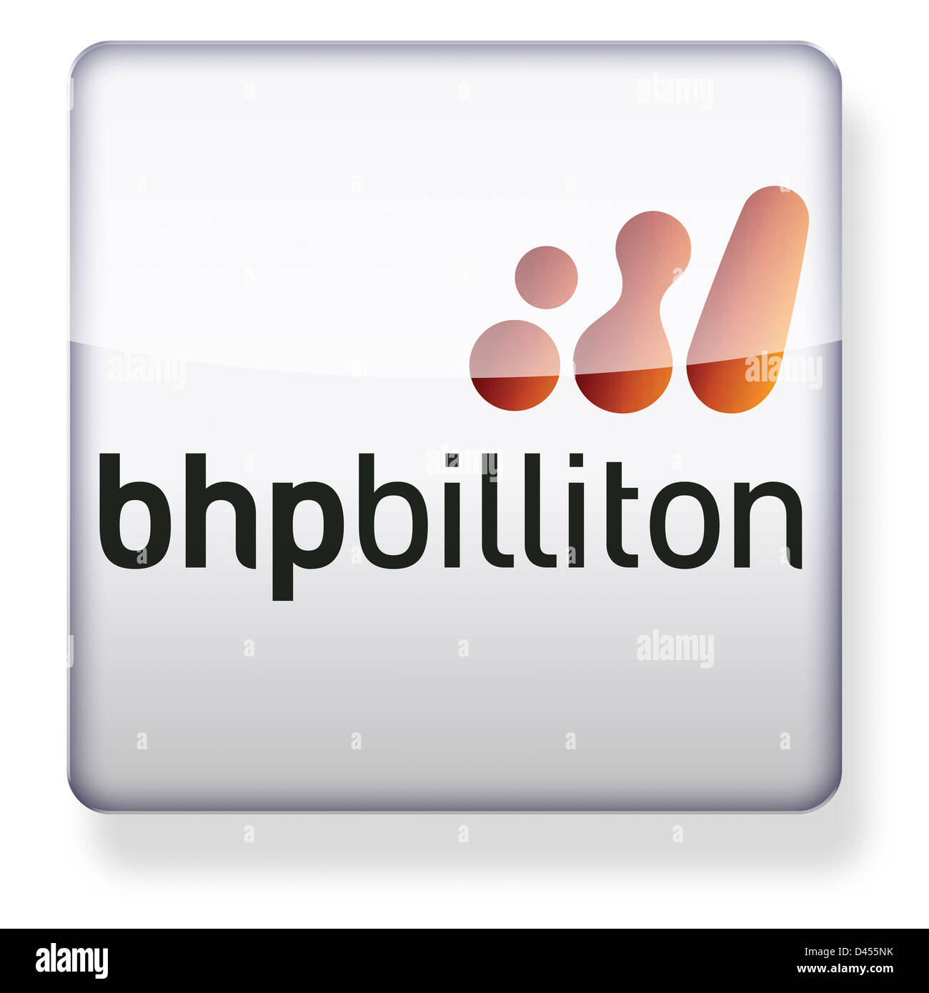 BHP Billiton Logo als ein app-Symbol. Clipping-Pfad enthalten. Stockfoto