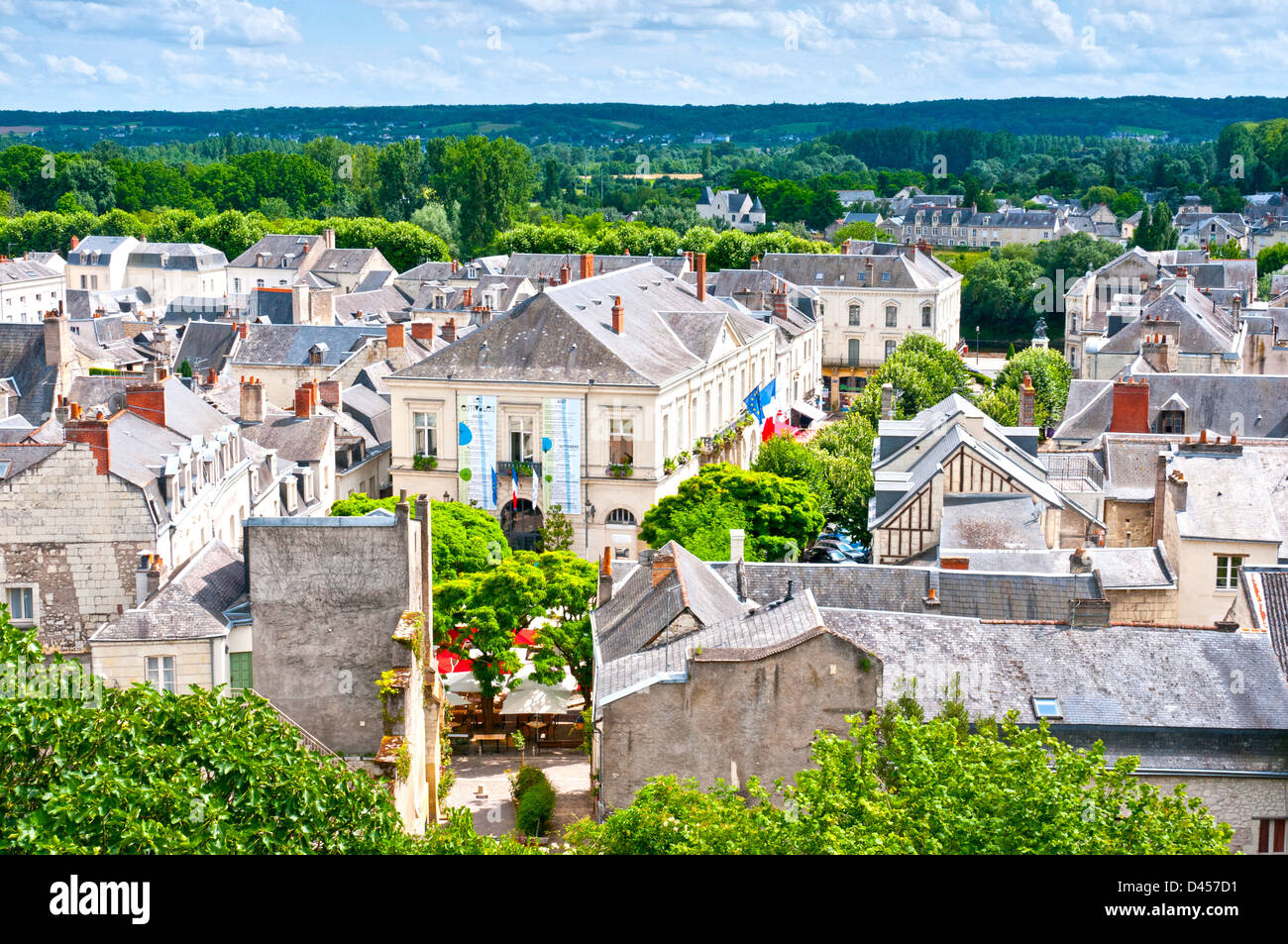 Blick über Chinon, Frankreich Loire-Tal Stockfoto