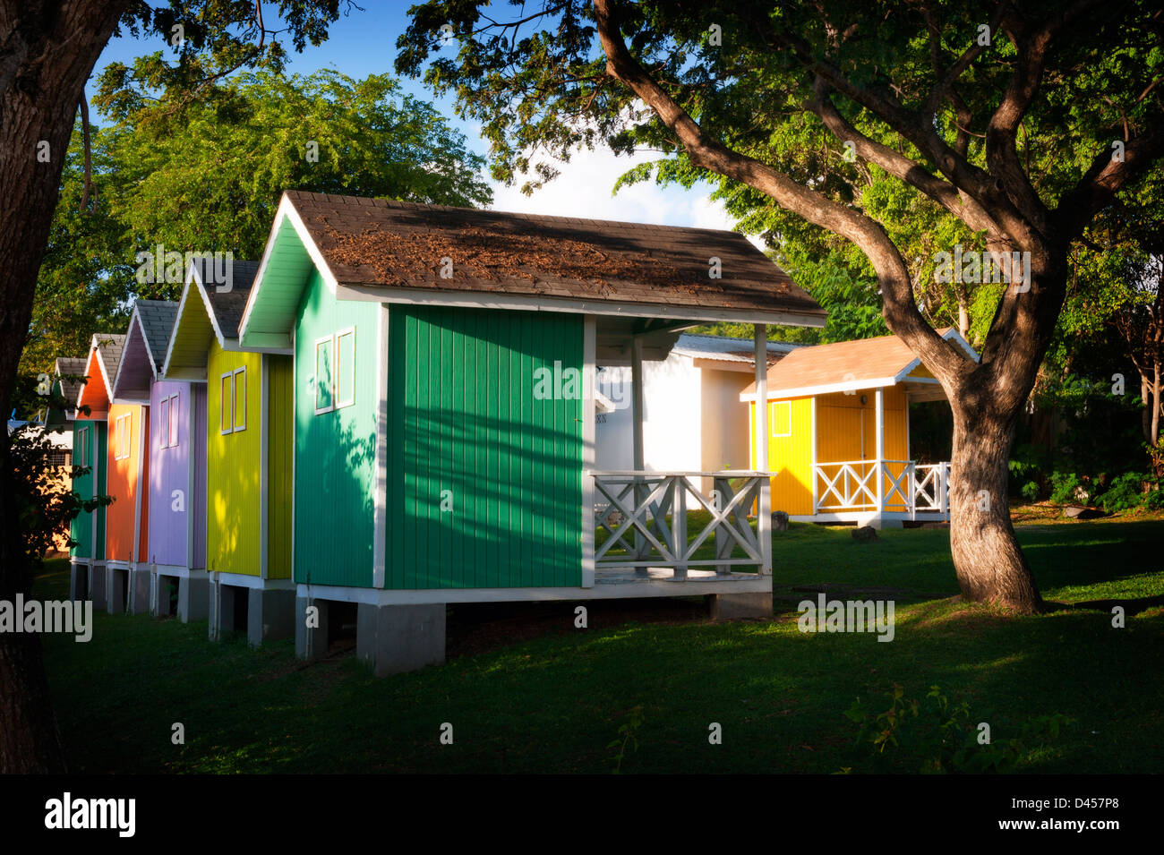 St Lucia Strandhütten Stockfoto