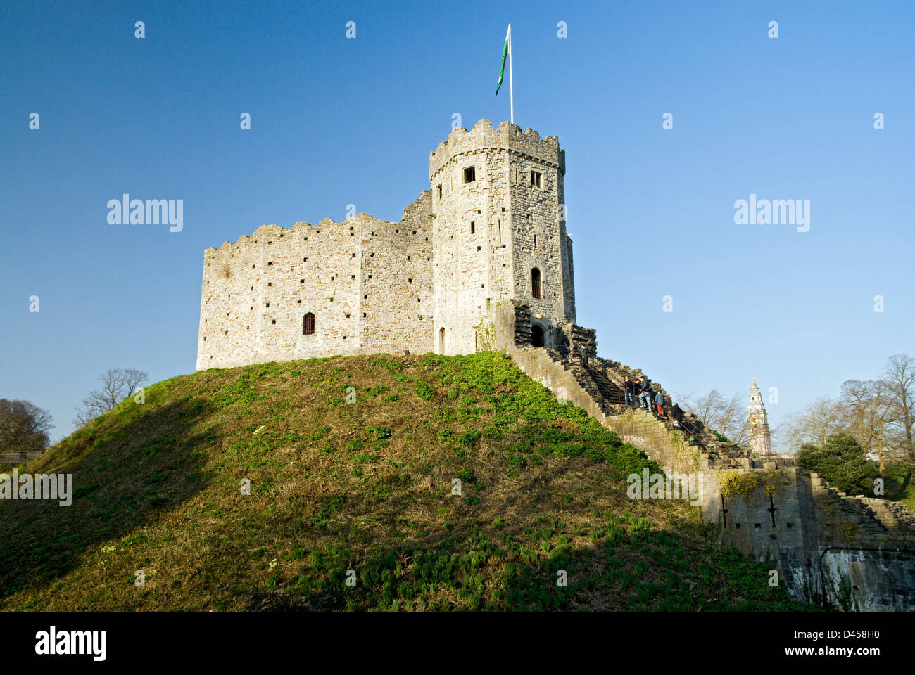 Norman halten, Schloss von Cardiff, Cardiff, Glamorgan, Wales, UK. Stockfoto