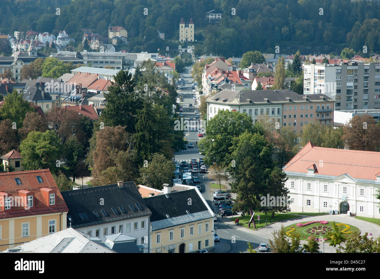 Klagenfurt von oben Stockfoto