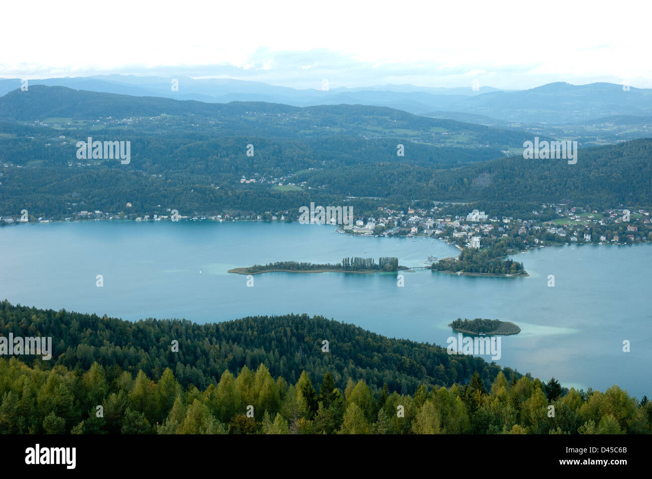 Wörthersee von oben Stockfoto