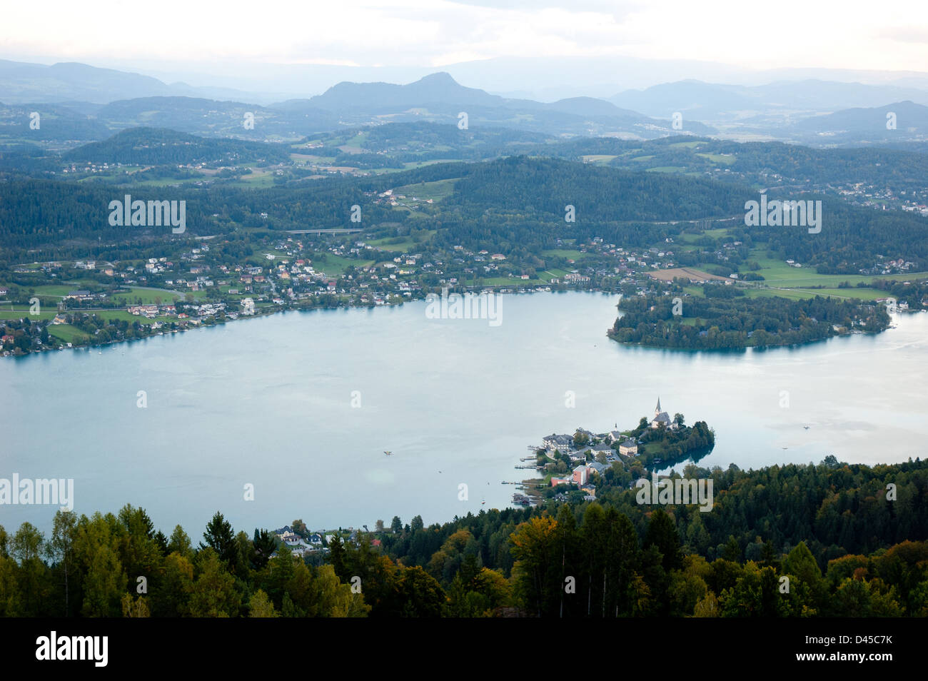 Wörthersee von oben Stockfoto