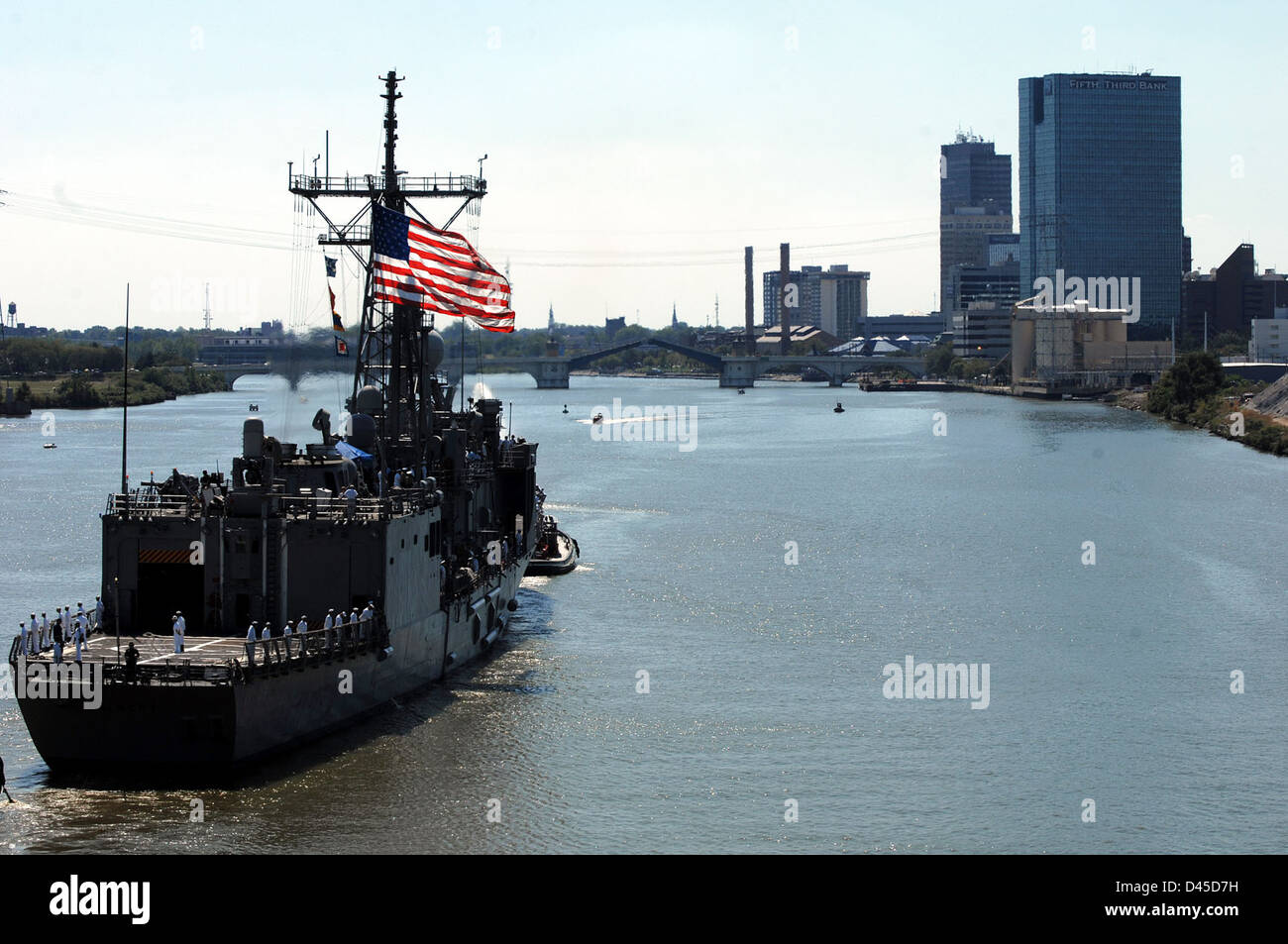 USS DeWert kommt in Toledo. Stockfoto