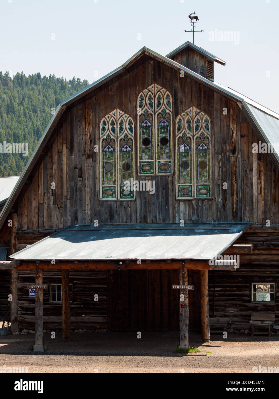 Kirche-Scheune in den Bergen. Colorado. Stockfoto