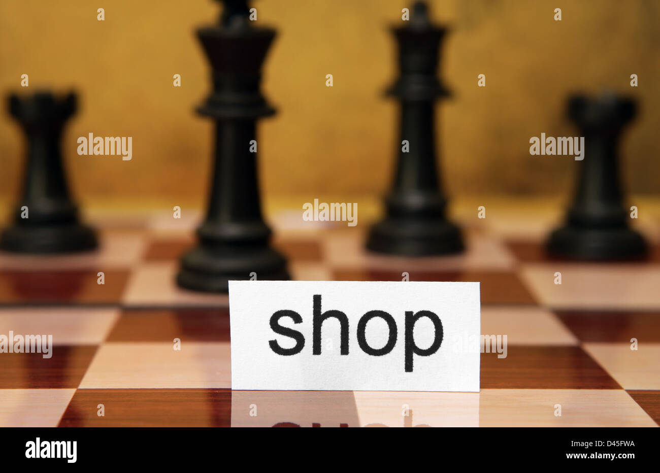 Shop-text Stockfoto