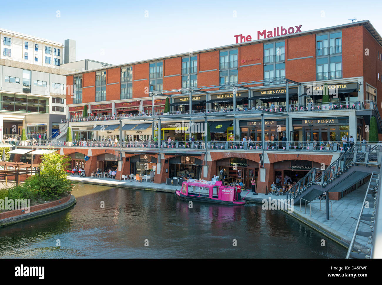 Die Mailbox, Canalside Bars und Restaurants, Birmingham Stockfoto