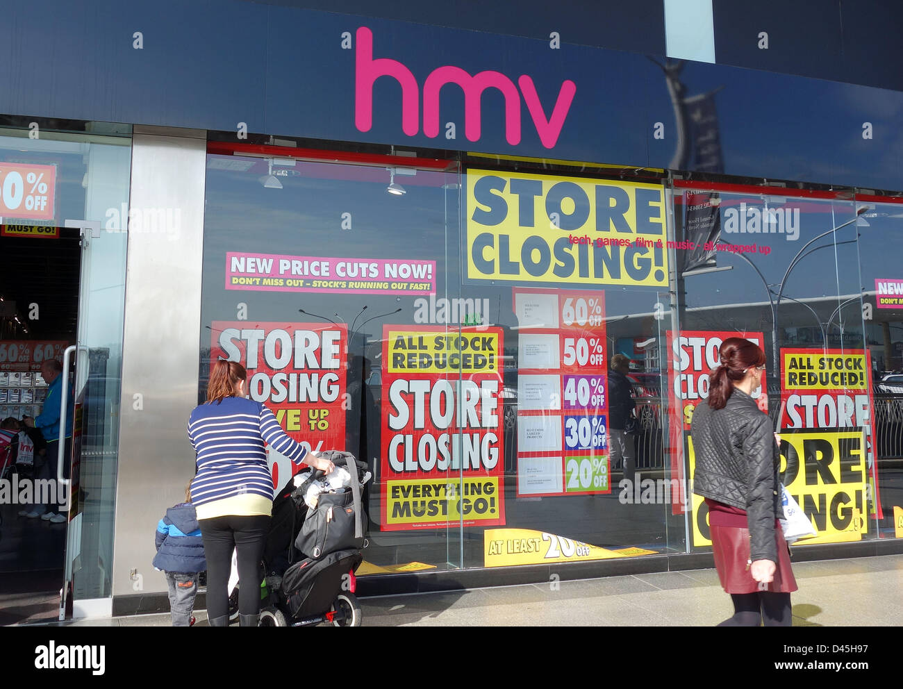 HMV speichern schließen Verkauf, Castlepoint Bournemouth, Dorset, England, UK Stockfoto