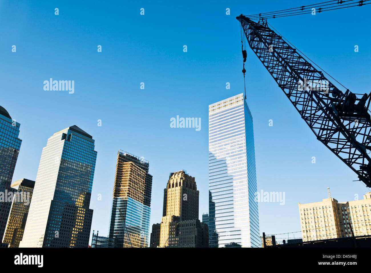 Umbau die Skyline der Innenstadt - Erneuerung von Ground Zero in New York City Stockfoto
