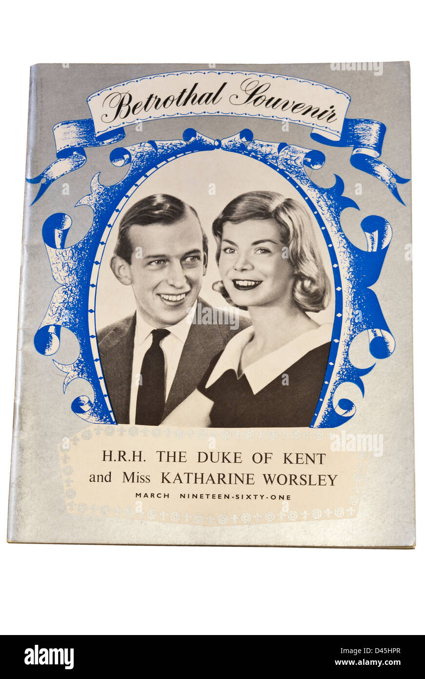Verlobung Souvenir H.R.H der Herzog von Kent und Miss Katharine Worsley Stockfoto