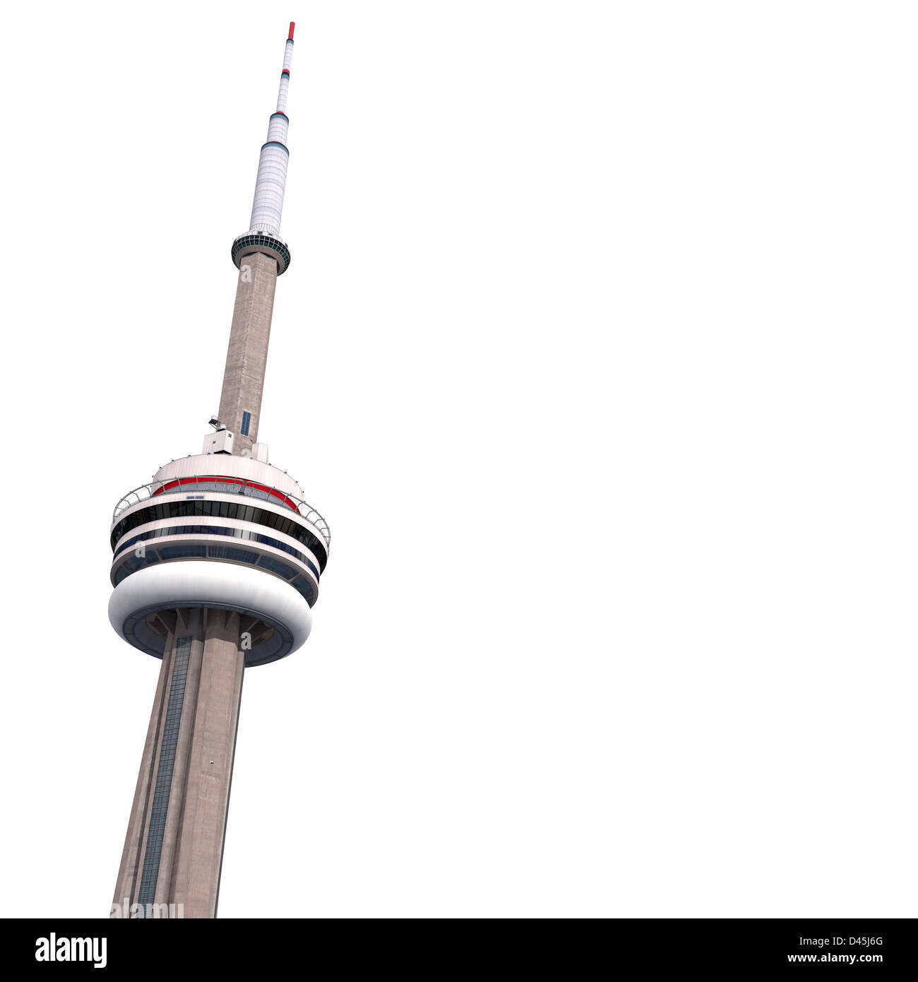 CN Tower in Toronto isoliert auf weißem Hintergrund. Fotorealistische ...