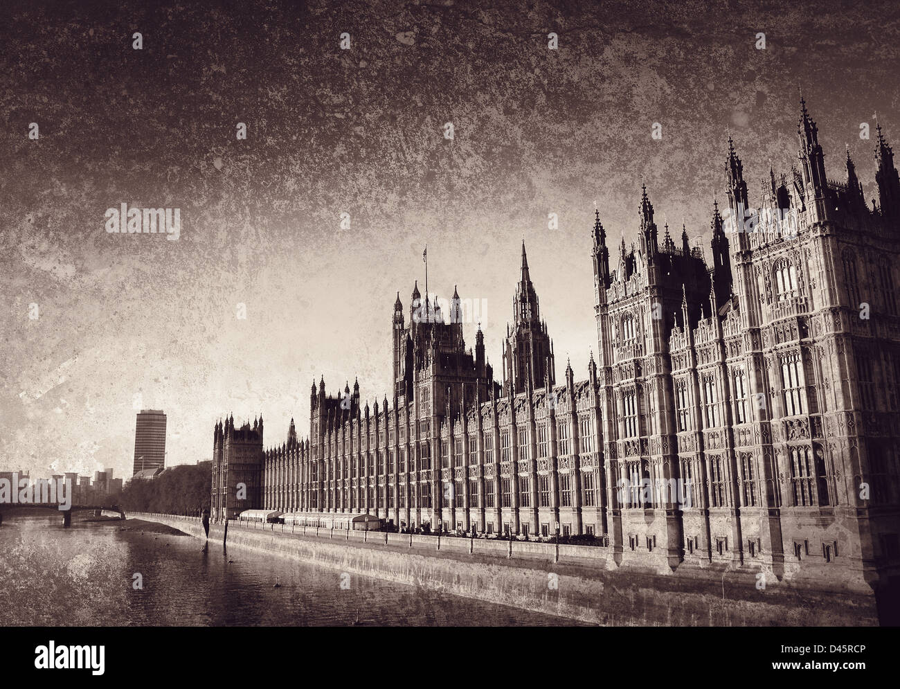 Westminster auf strukturierten Hintergrund Stockfoto